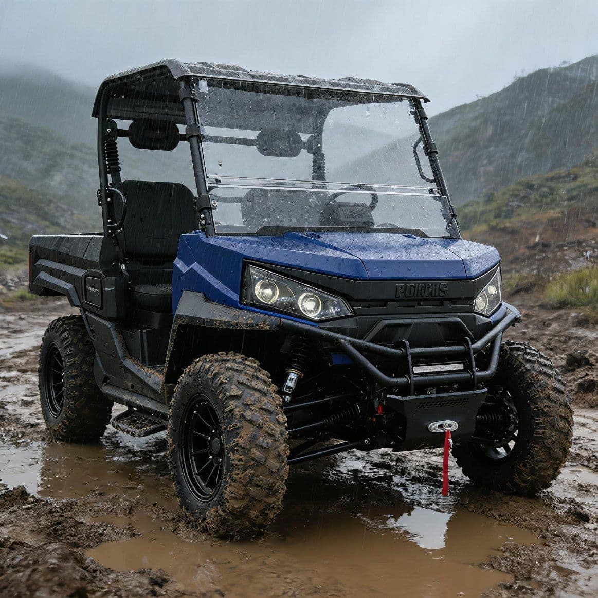 PKE kulcs nélküli indítórendszer 10 kW váltóáramú motor elektromos UTV 400A vezérlő 80-100 km hatótáv 4WD