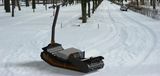 Erőteljes közüzemi hószállítás Snowfox lánctalpas farmerek elektromos motoros szán